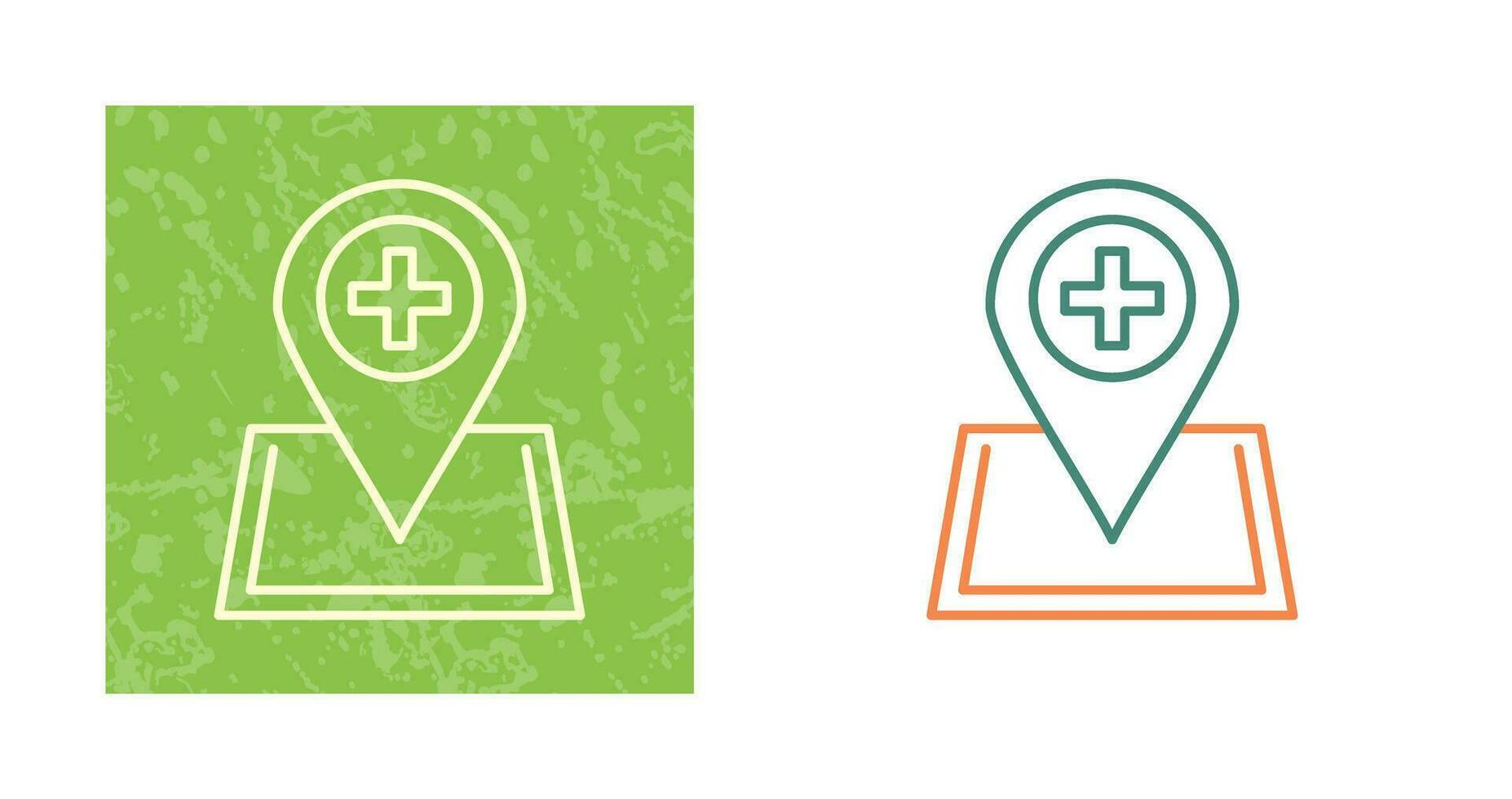 icono de vector de hospital de ubicación