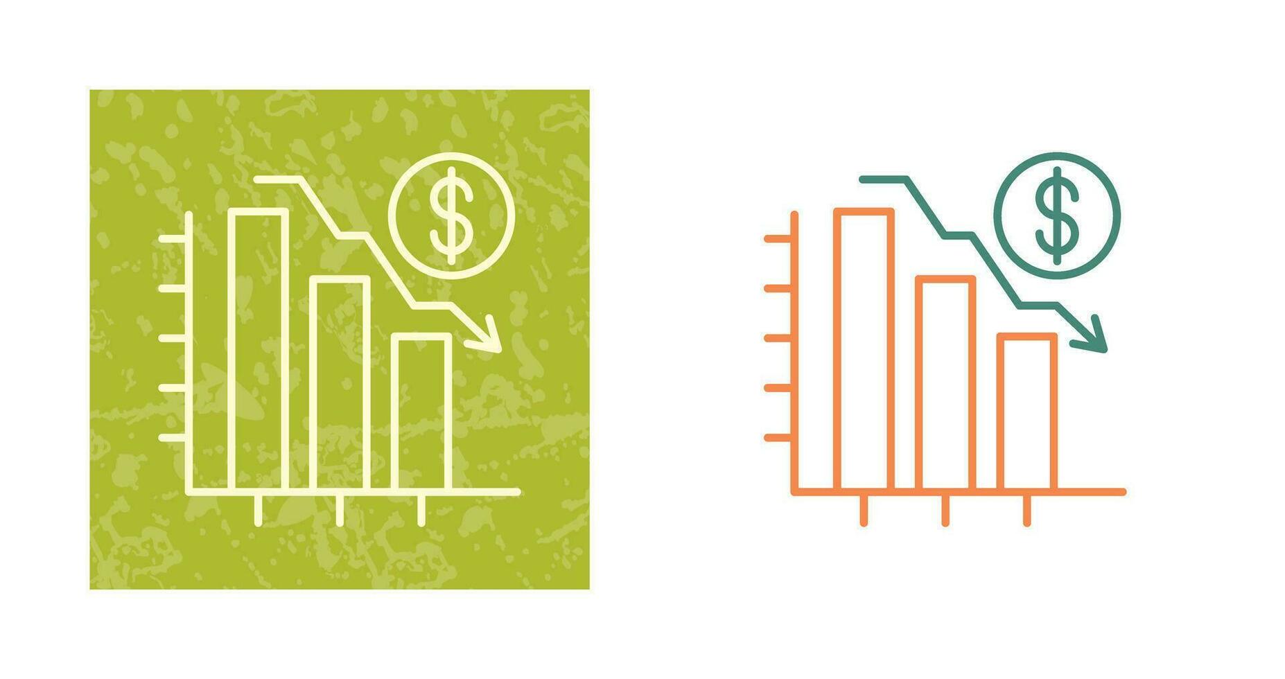 gráfico abajo vector icono