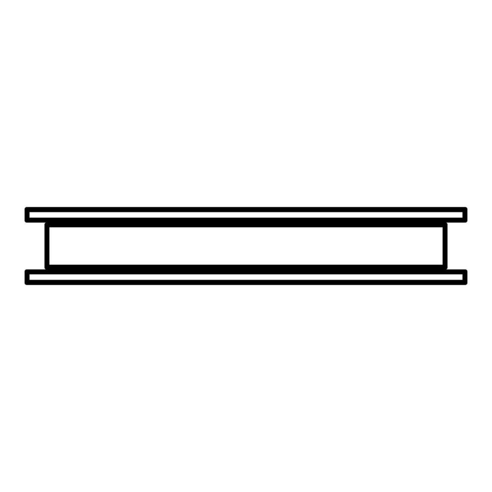 Steel beam I-beam contour outline line icon black color vector illustration image thin flat style