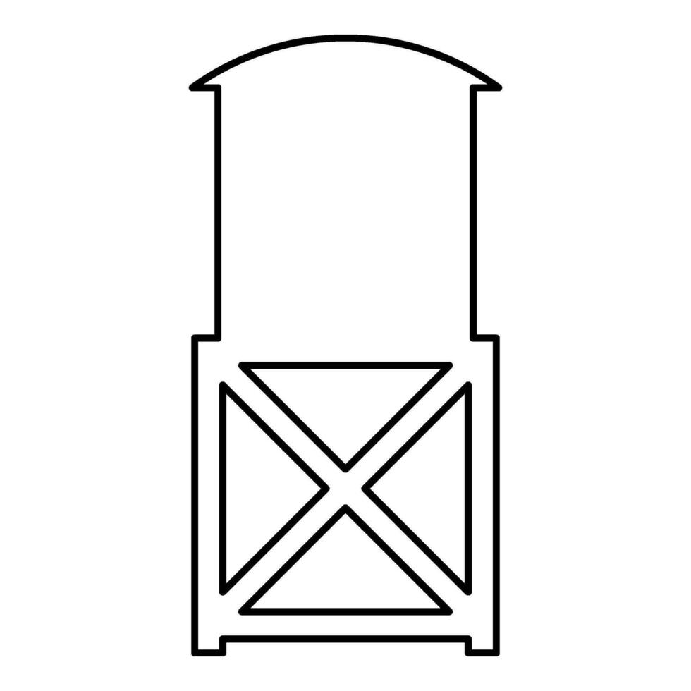 agua torre elevado industrial construcción tanque contorno contorno línea icono negro color vector ilustración imagen Delgado plano estilo