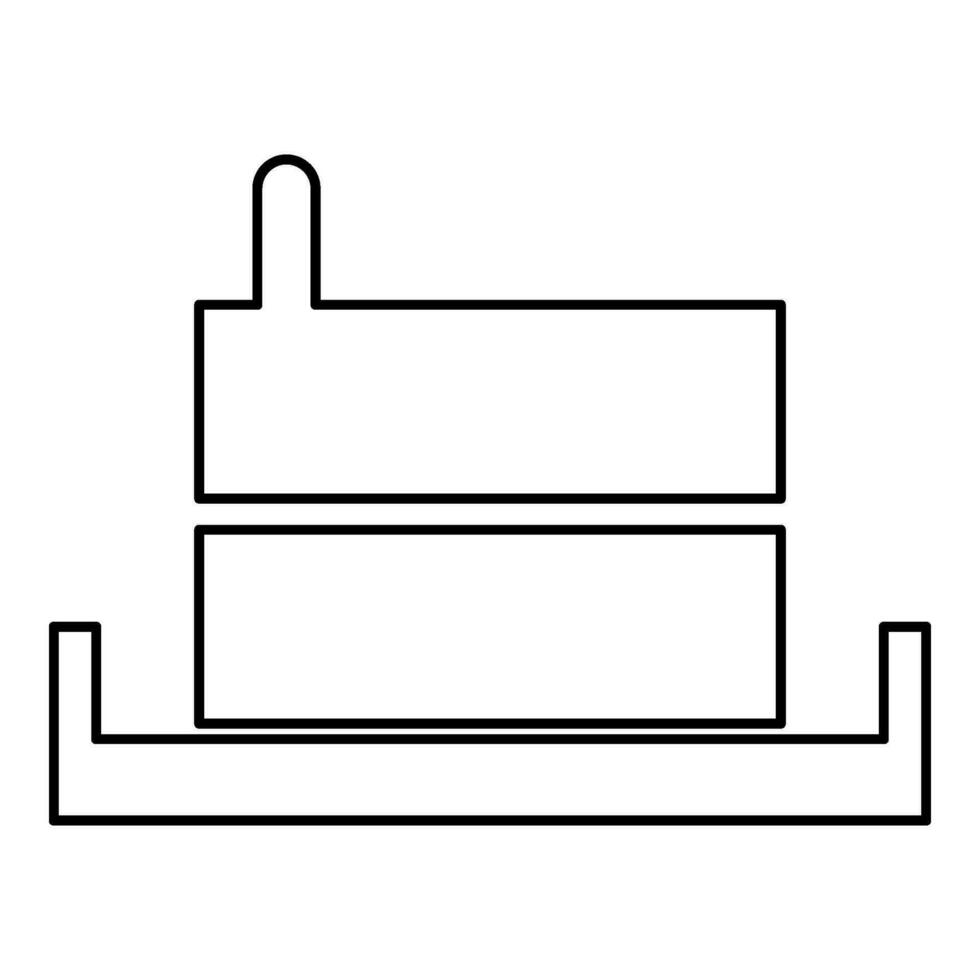 piedra de molino manual antiguo Roca molino harina producción molienda grano con encargarse de poseedor contorno contorno línea icono negro color vector ilustración imagen Delgado plano estilo