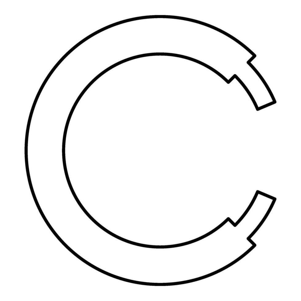 Rope line hawser cable electric circle shape for car contour outline line icon black color vector illustration image thin flat style
