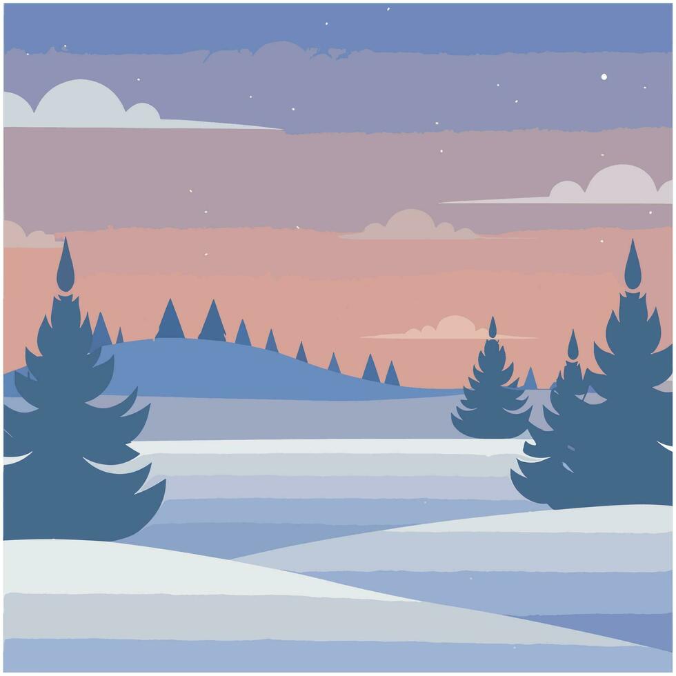 AI generated Seasonal winter landscape illustration vector. vector