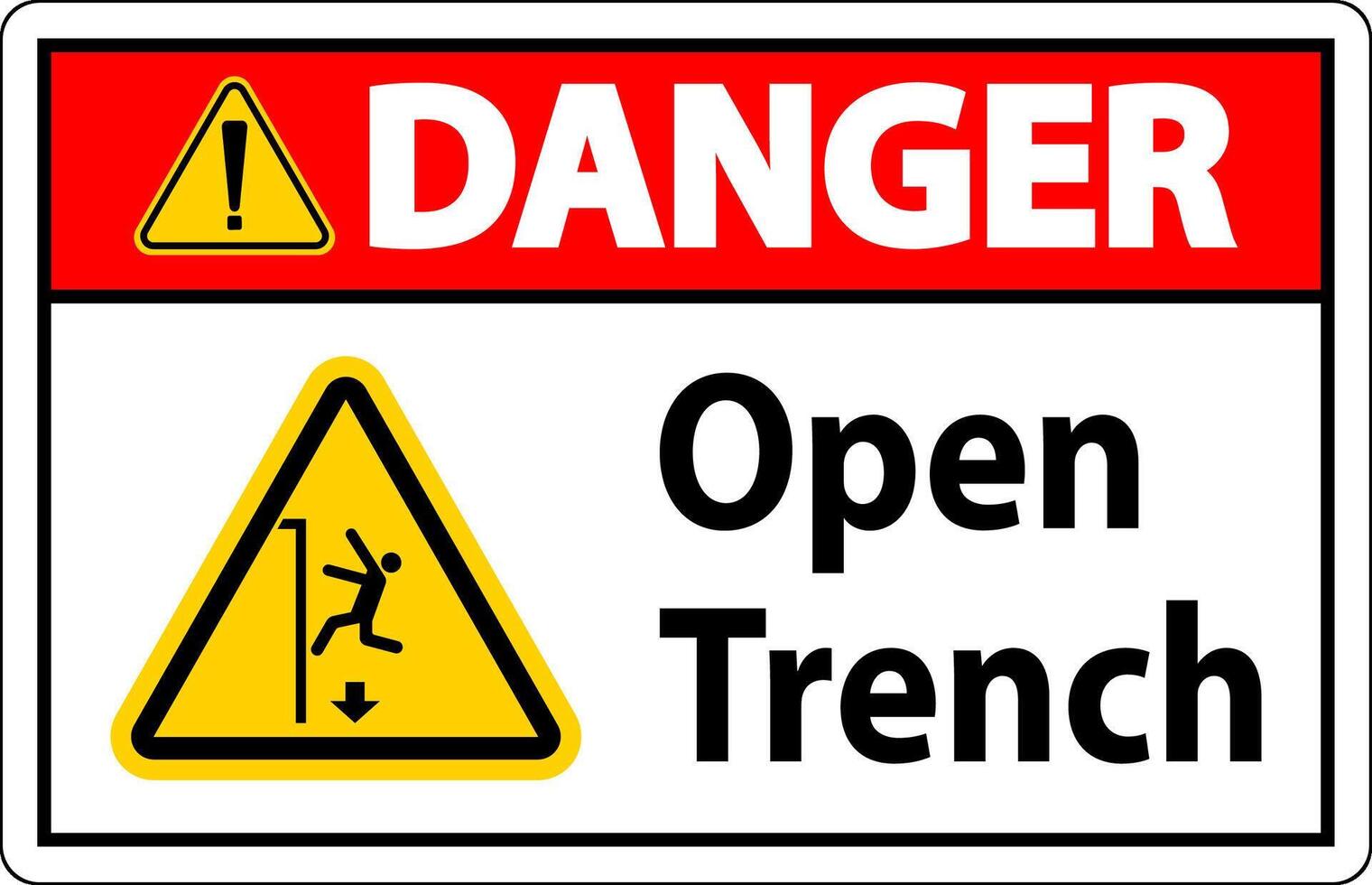 Danger Sign Open Trench vector