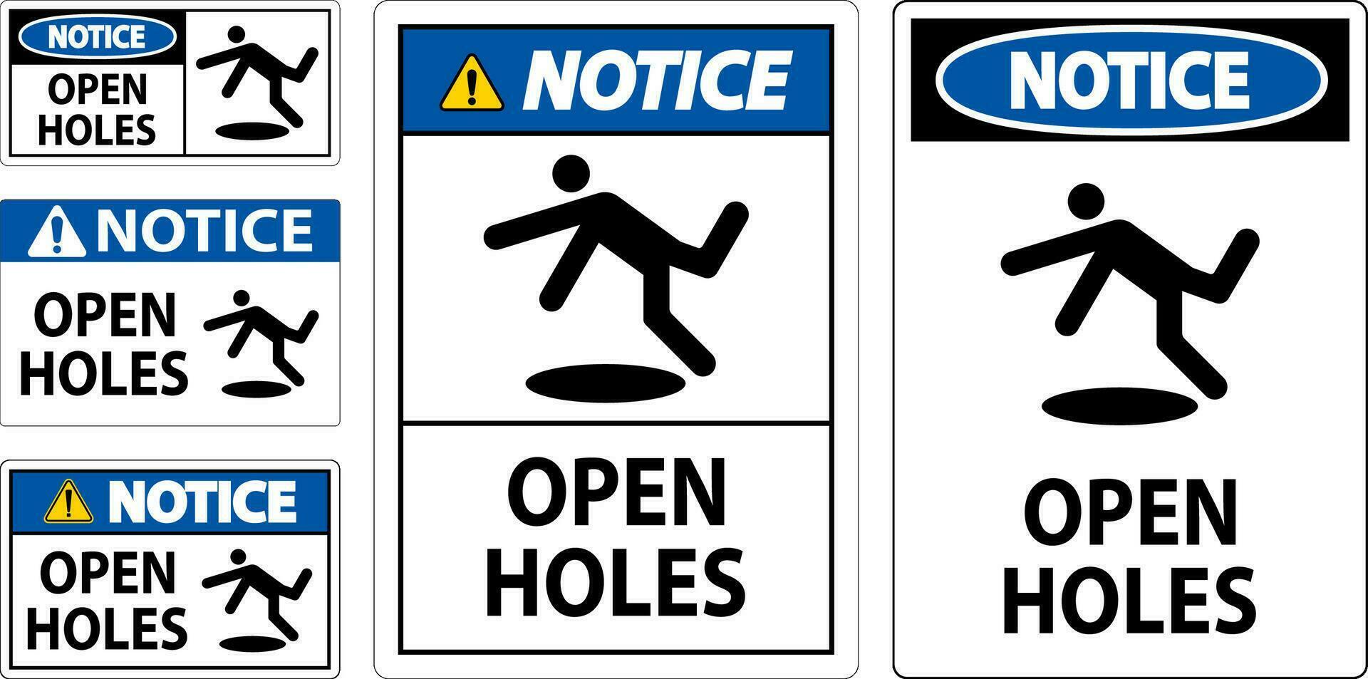 Notice Sign Open Holes vector
