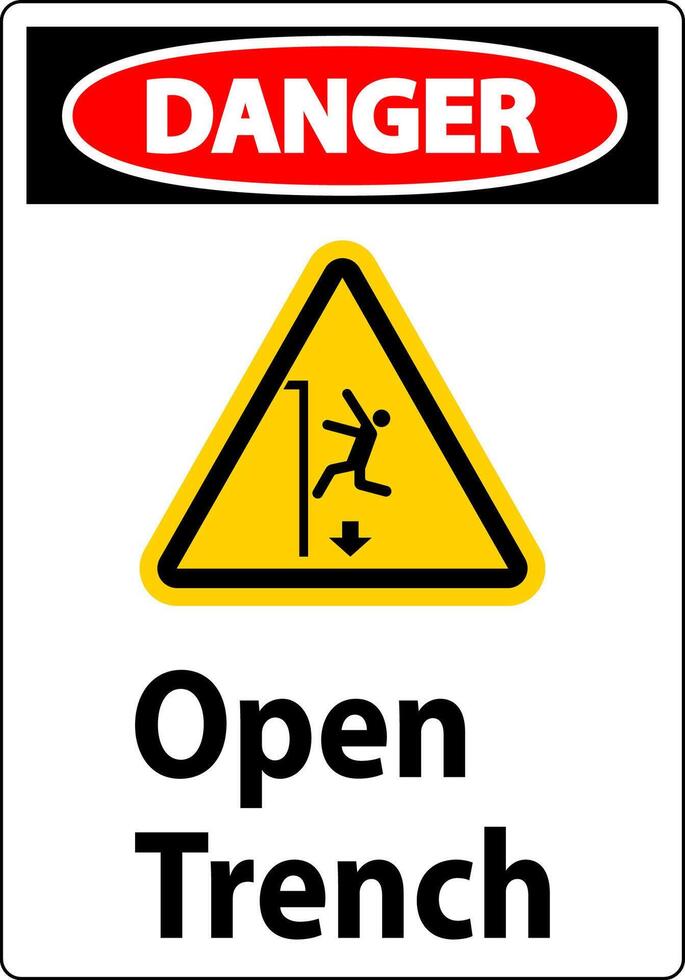 Danger Sign Open Trench vector