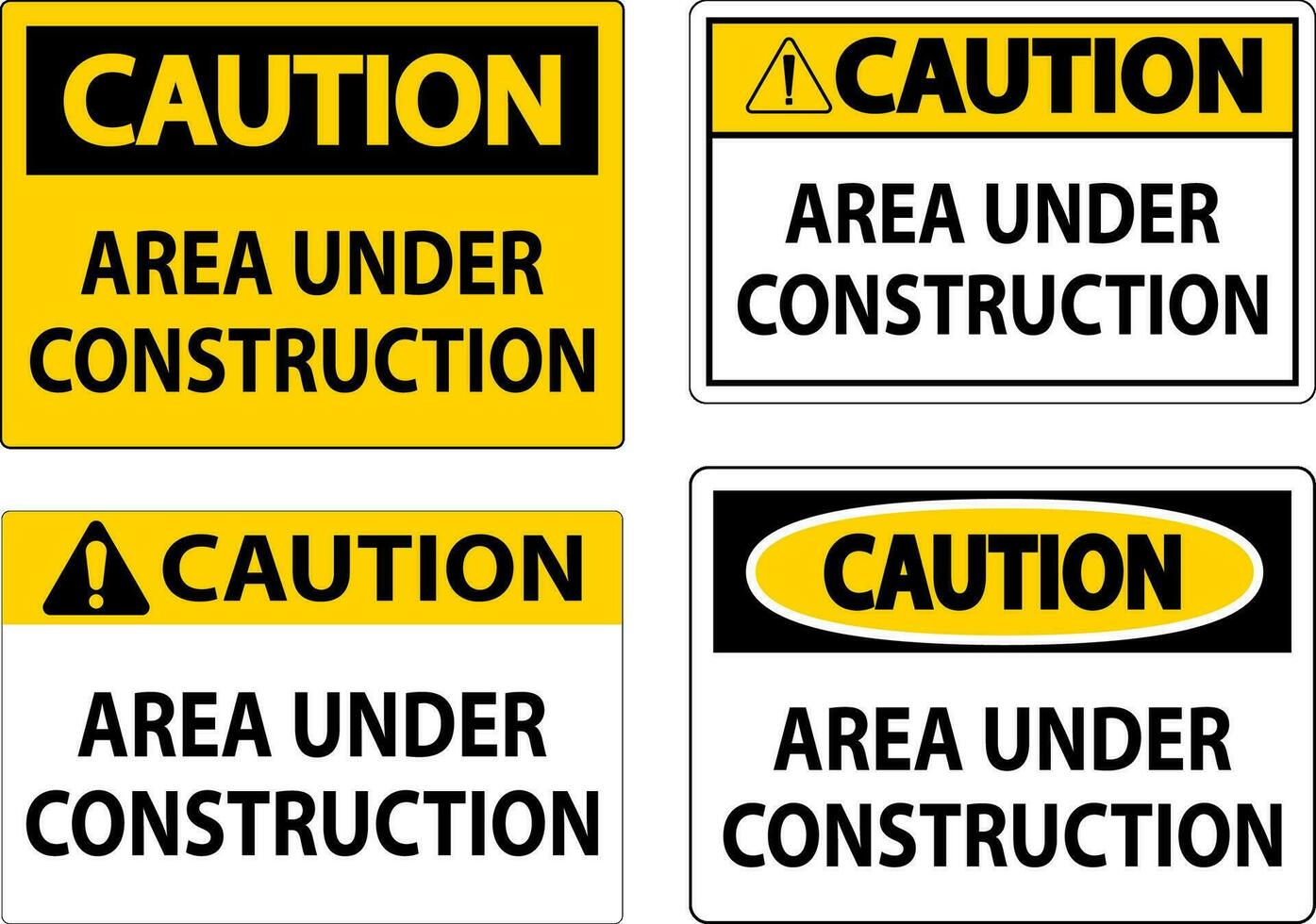 Caution Sign Area Under Construction vector