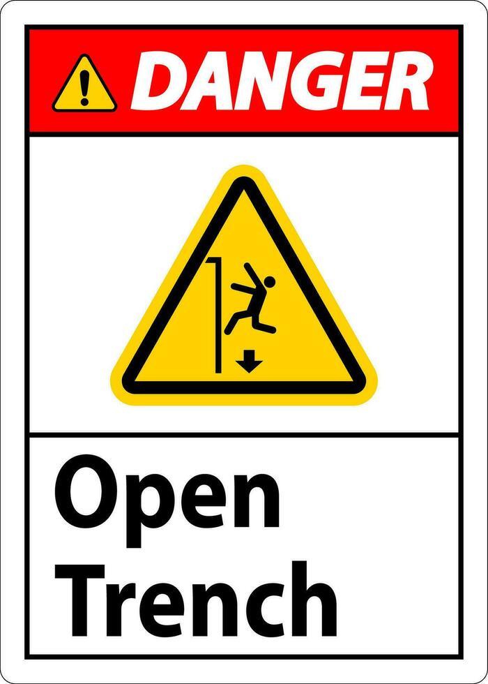 Danger Sign Open Trench vector