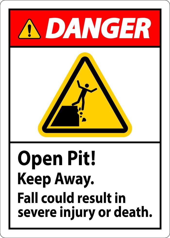 peligro firmar abierto pozo mantener lejos otoño podría resultado en grave lesión o muerte vector