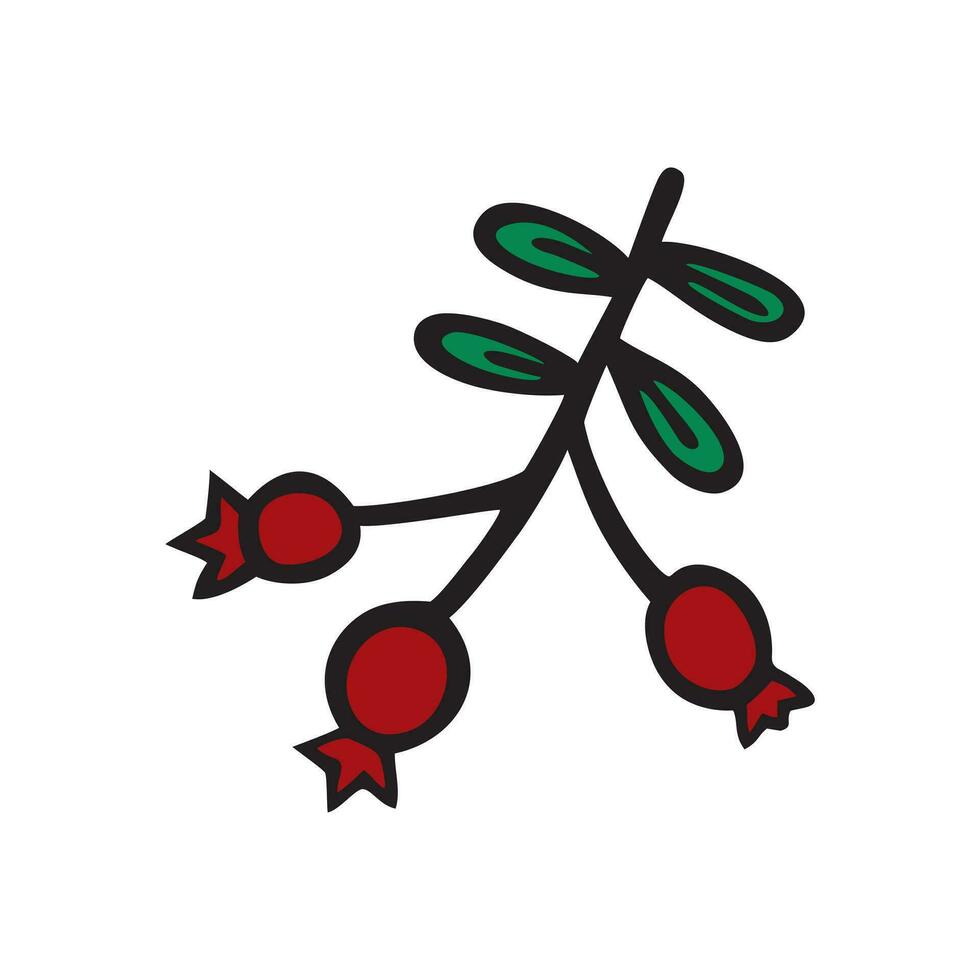 Holly berry Christmas icon. Element for design. Vector illustration