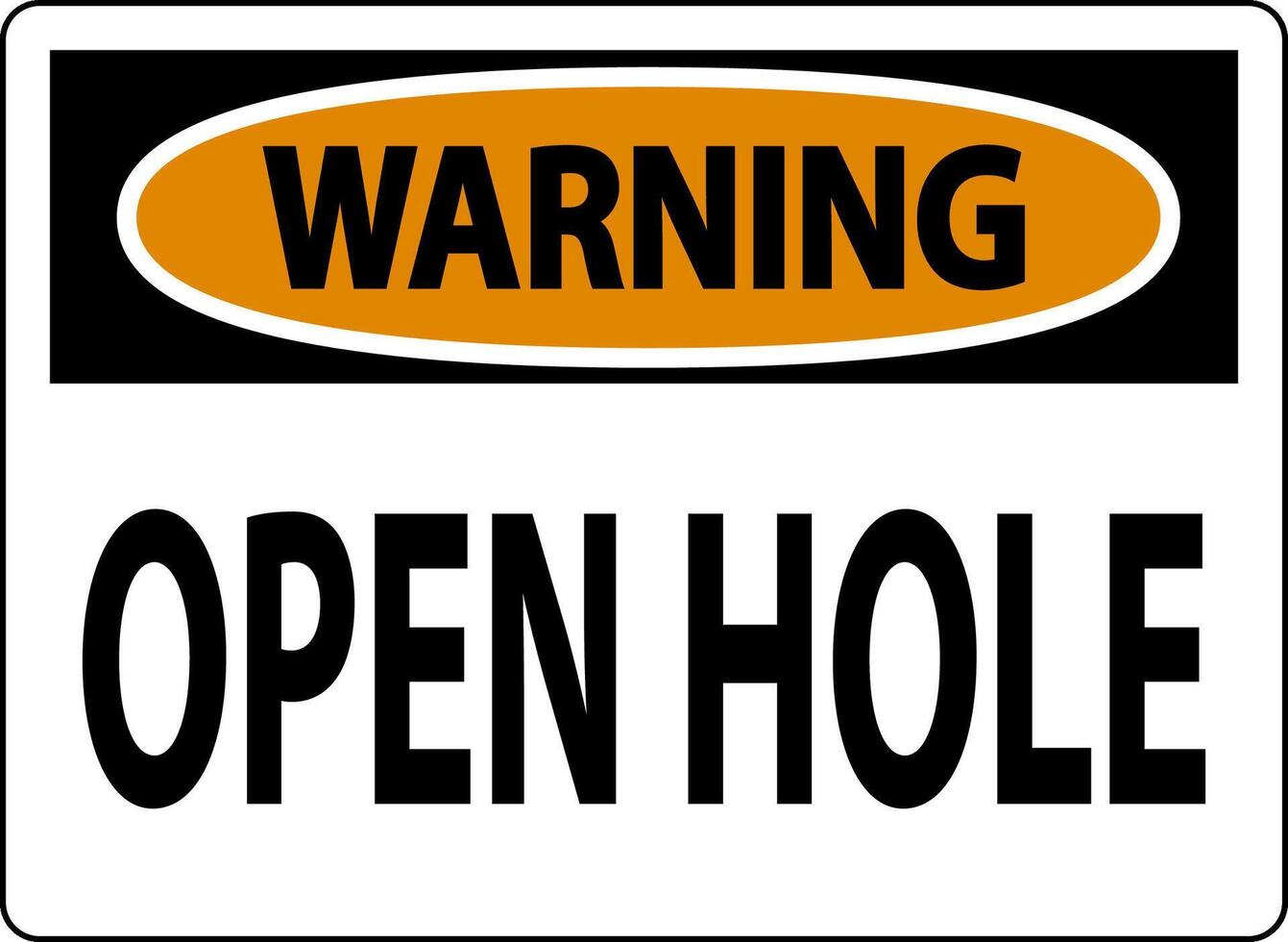 Warning Sign Open Holes 34702782 Vector Art at Vecteezy