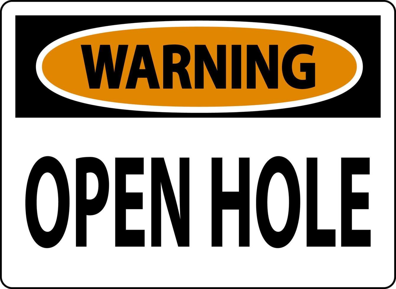 Warning Sign Open Holes vector