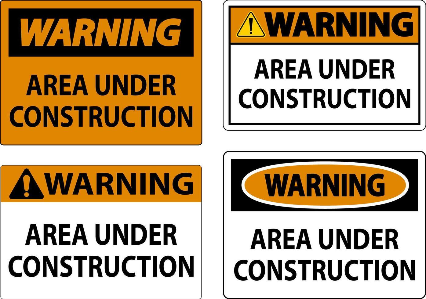 Warning Sign Area Under Construction vector