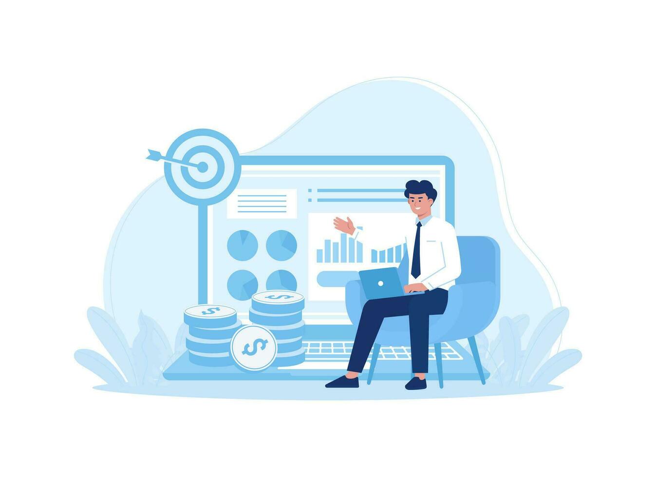 business strategy concept flat illustration vector