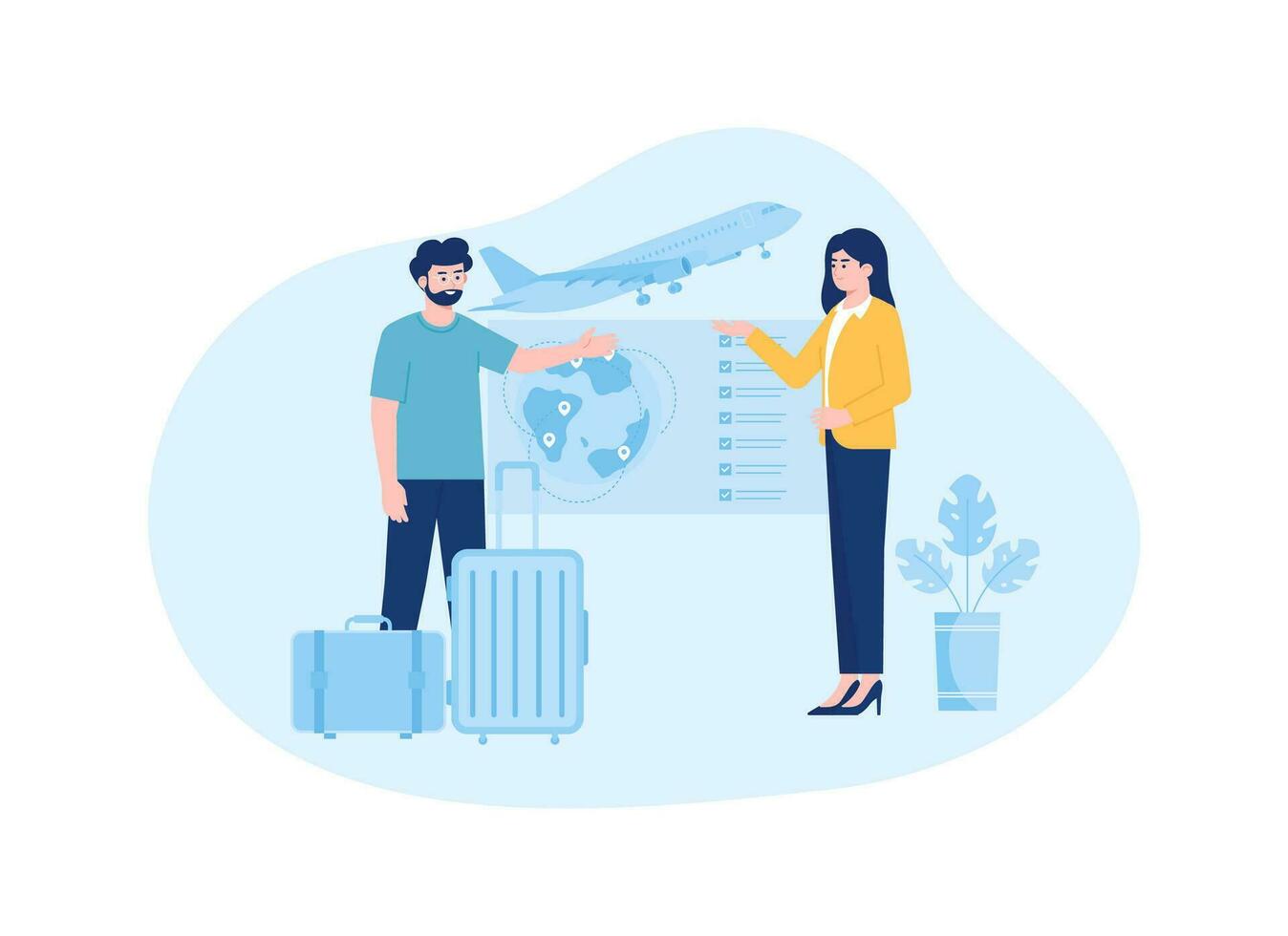 men are going on holiday out of town concept flat illustration vector