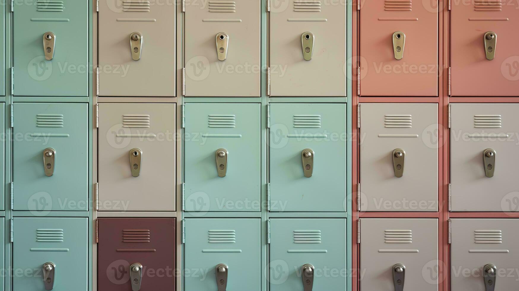 AI generated Generative AI, Row of high school lockers in the hallway, locker room photo