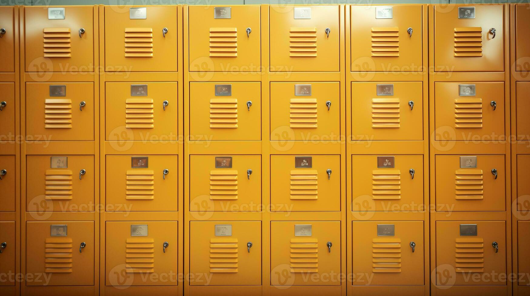 AI generated Generative AI, Row of high school lockers in the hallway, locker room photo