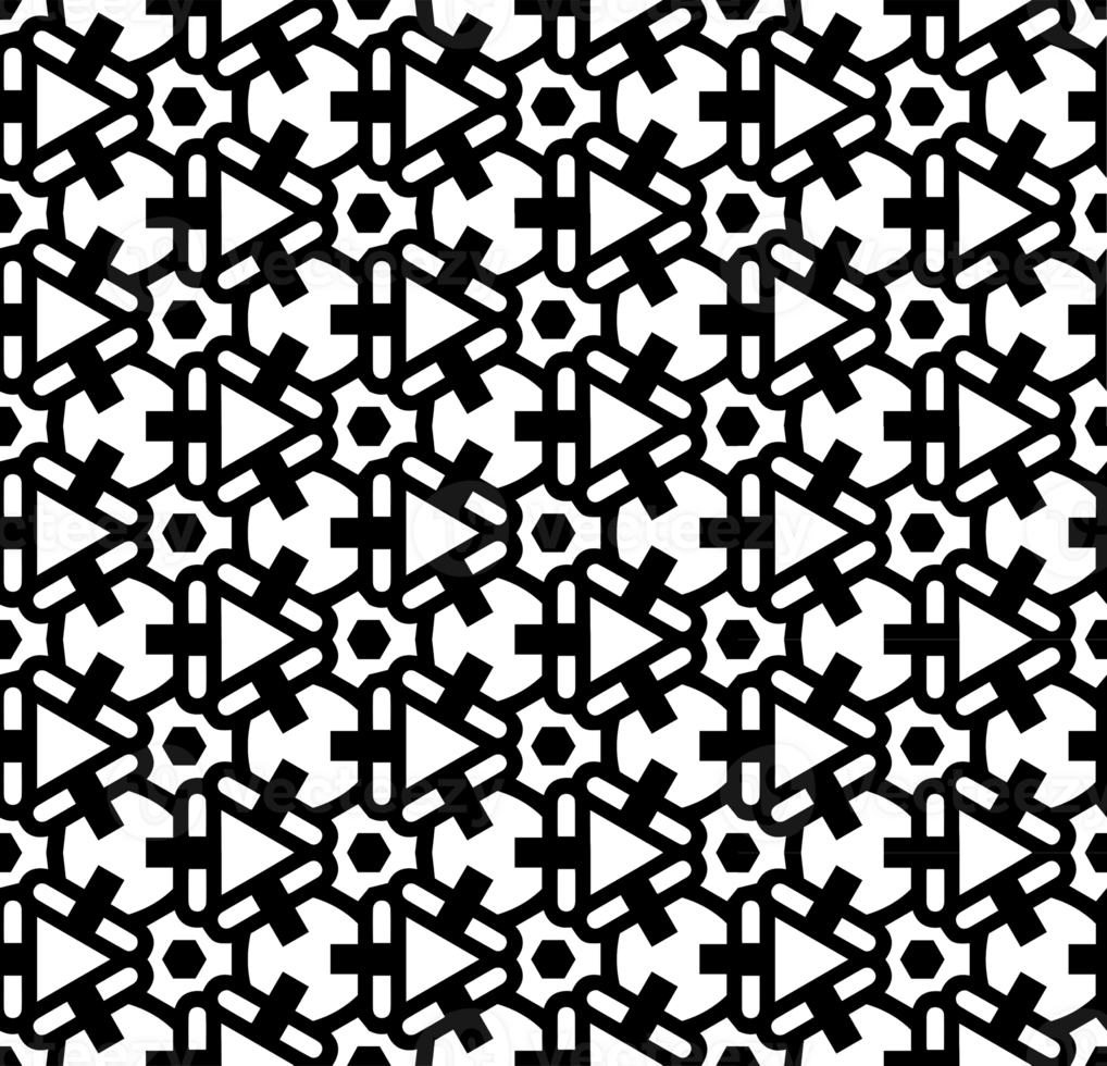 Black seamless abstract pattern. Overlay for background and backdrop. Ornamental design. PNG graphic illustration with transparent background.