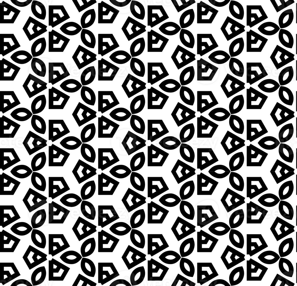 Black seamless abstract pattern. Overlay for background and backdrop. Ornamental design. PNG graphic illustration with transparent background.