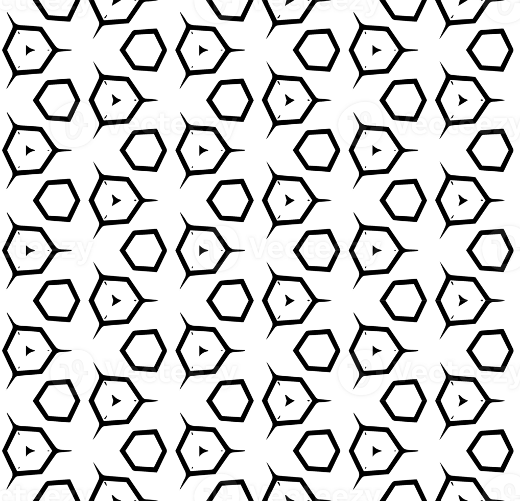 Black seamless abstract pattern. Overlay for background and backdrop. Ornamental design. PNG graphic illustration with transparent background.