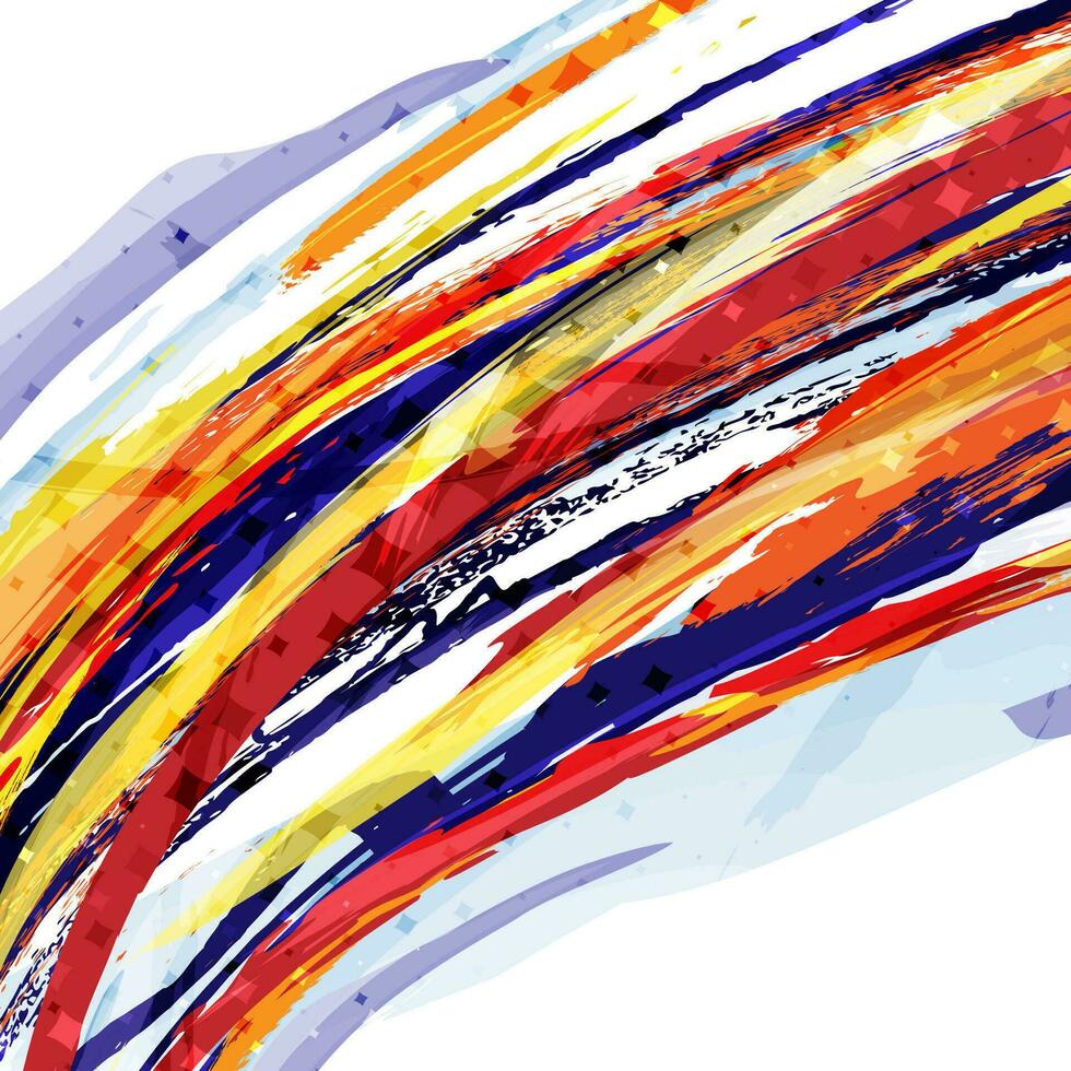 Colorful Brush Splash Background. Vibrant Grunge Background with Halftone Style. Sport Banner. Vector Illustration