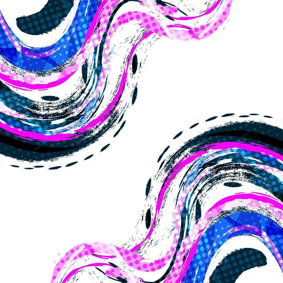 Abstract and Colorful Brush Background with Halftone Effect. Brush Stroke Illustration for Banner, Poster, or Sports Background. Scratch and Texture Elements For Design vector