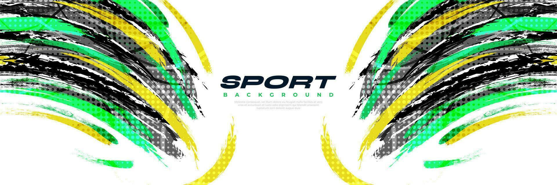 Abstract and Colorful Brush Background. Sport Banner. Brush Stroke Illustration. Scratch and Texture Elements For Design vector