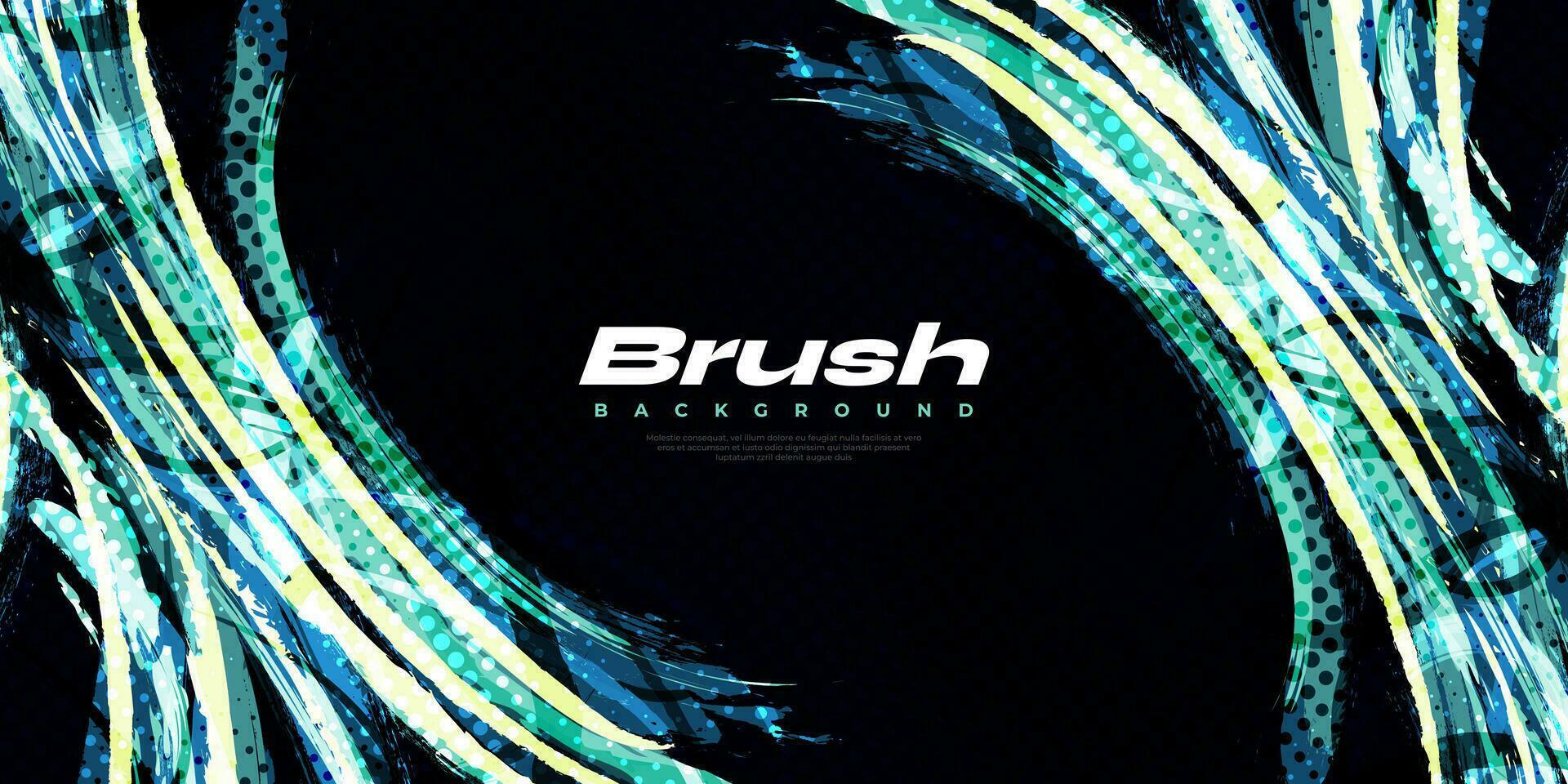 Abstract Brush Background with Sporty Style and Halftone Effect. Brush Stroke Illustration for Banner, Poster, or Sports Background. Scratch and Texture Elements For Design vector