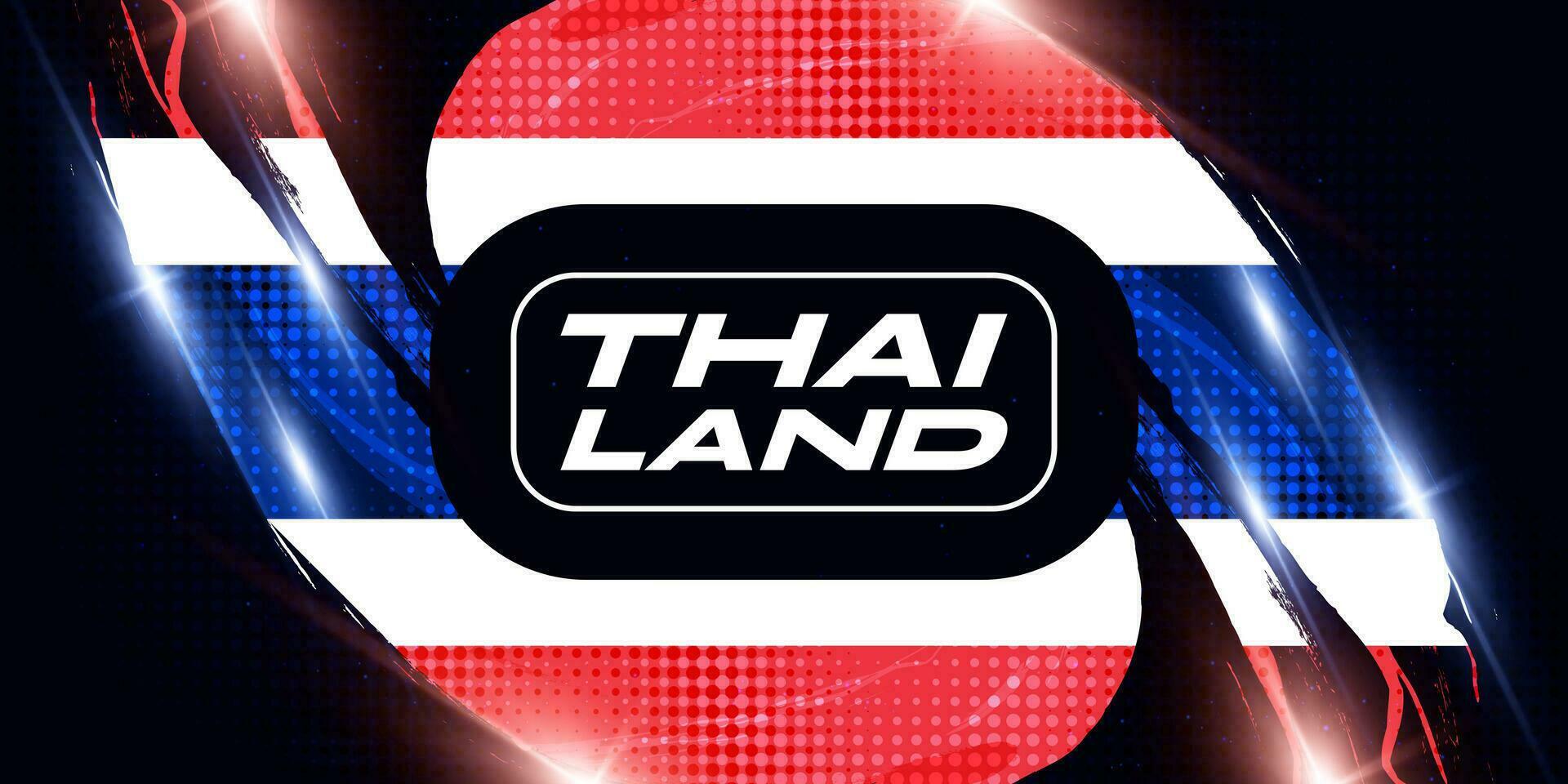 Thailand Flag in Brush Paint Style with Halftone and Shining Effect. National Thailand Flag vector