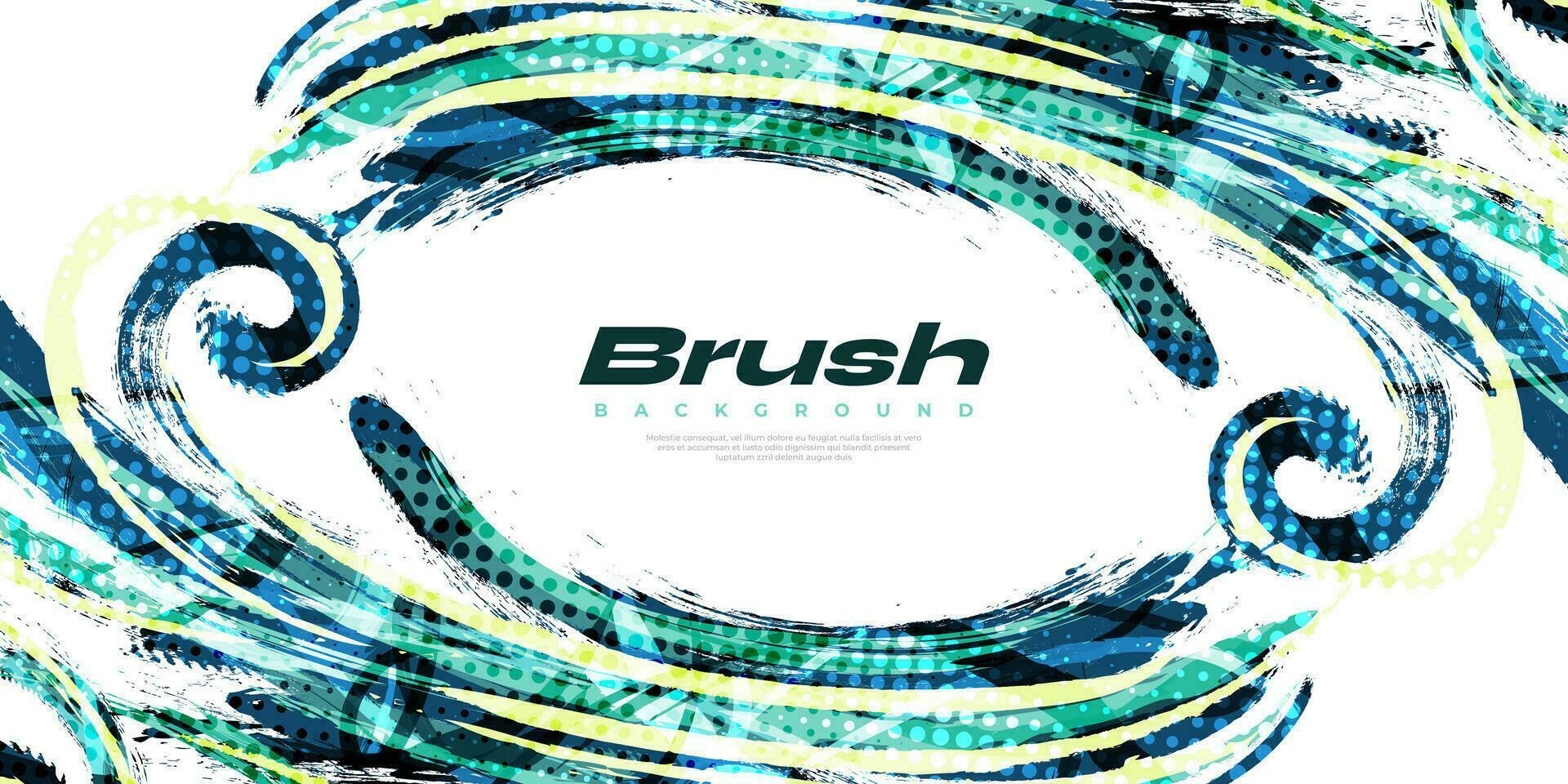 Abstract Brush Background with Sporty Style and Halftone Effect. Brush Stroke Illustration for Banner, Poster, or Sports Background. Scratch and Texture Elements For Design vector