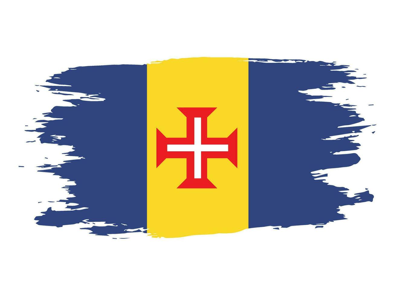 Madeira flag drawn with a brush vector