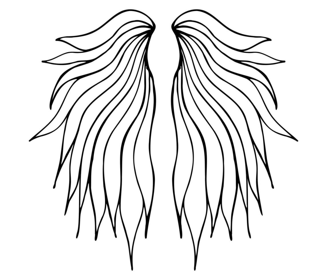 wings of an abstract shape with a black silhouette and sharp flaps vector