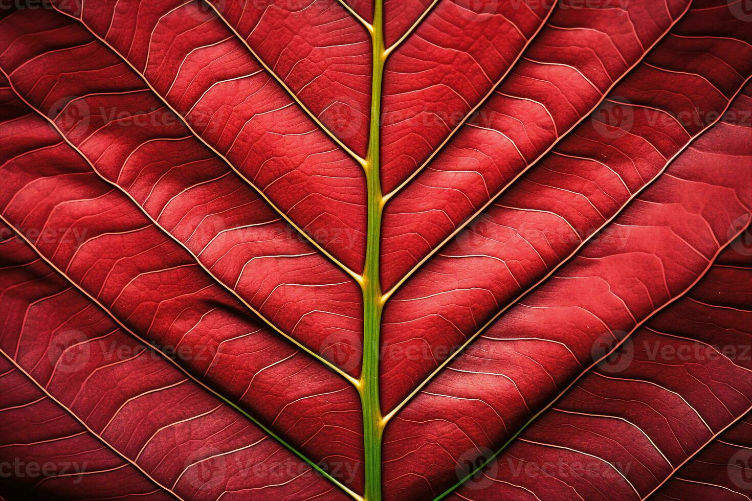 abstract red striped of foliage from nature, detail of leaf textured background. generative ai. photo