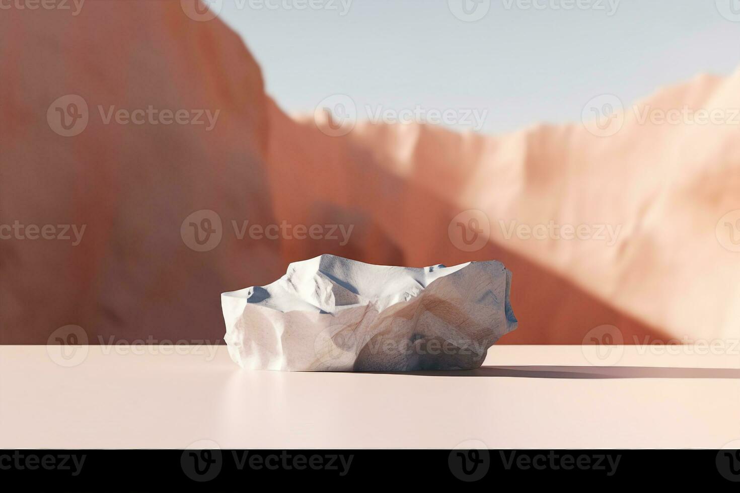 Minimal stone podium with warm pastel color for packaging, branding and cosmetic presentation, Product display with natural sunshade and shadow on background. generative ai. photo