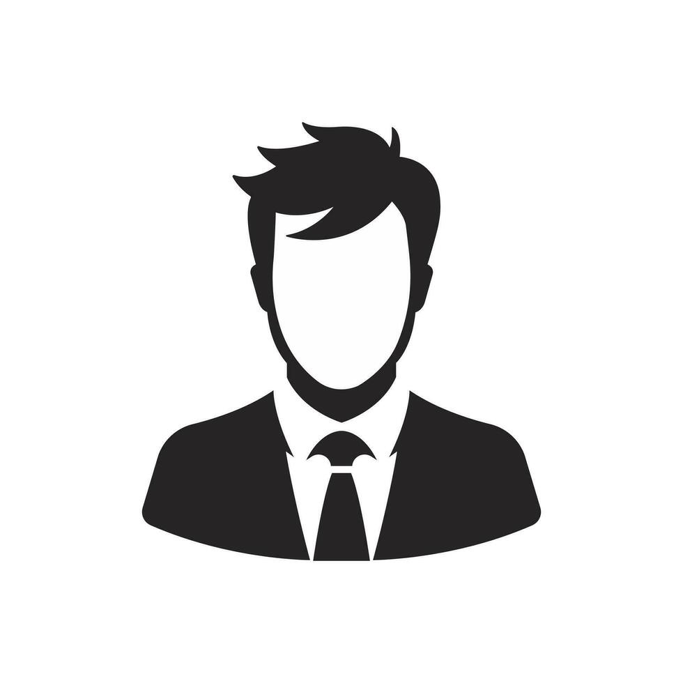 masculino icono. usuario símbolo de hombre en negocio traje. vector ilustración