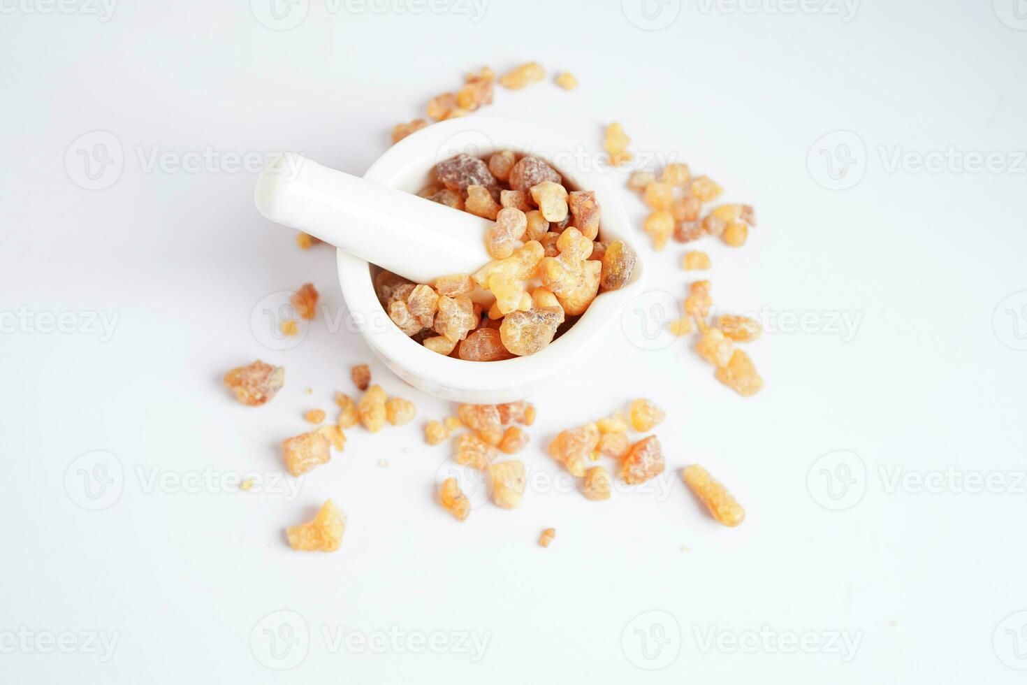 Frankincense or olibanum aromatic resin used in incense and perfumes. photo