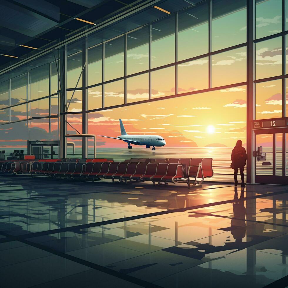 AI generated air port harbor dock photo