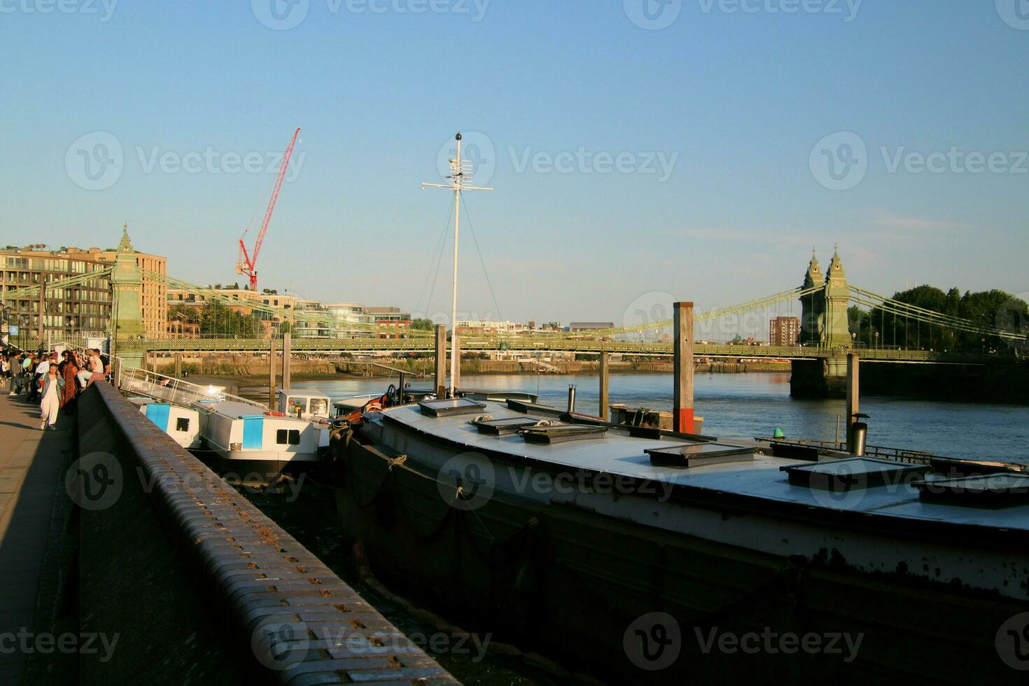 A view of the River Thames at Hammersmith showing the bridge photo