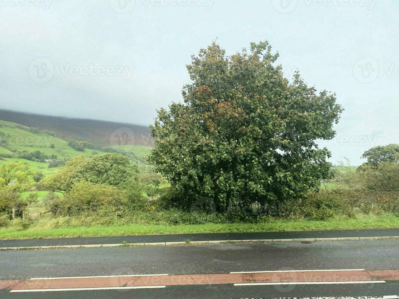 A view of the Lake District near Keswick on a cloudy day photo