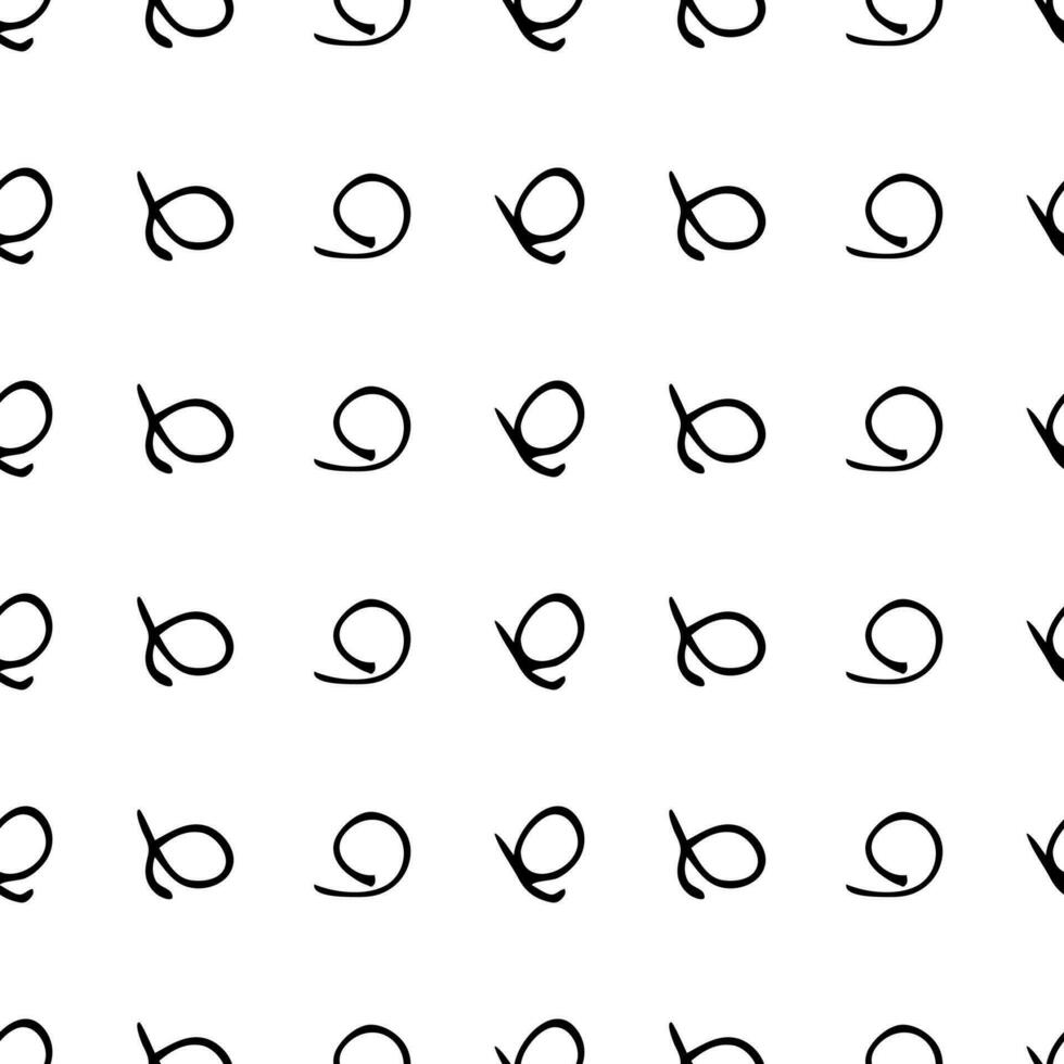 Seamless pattern with sketch round squiggle vector
