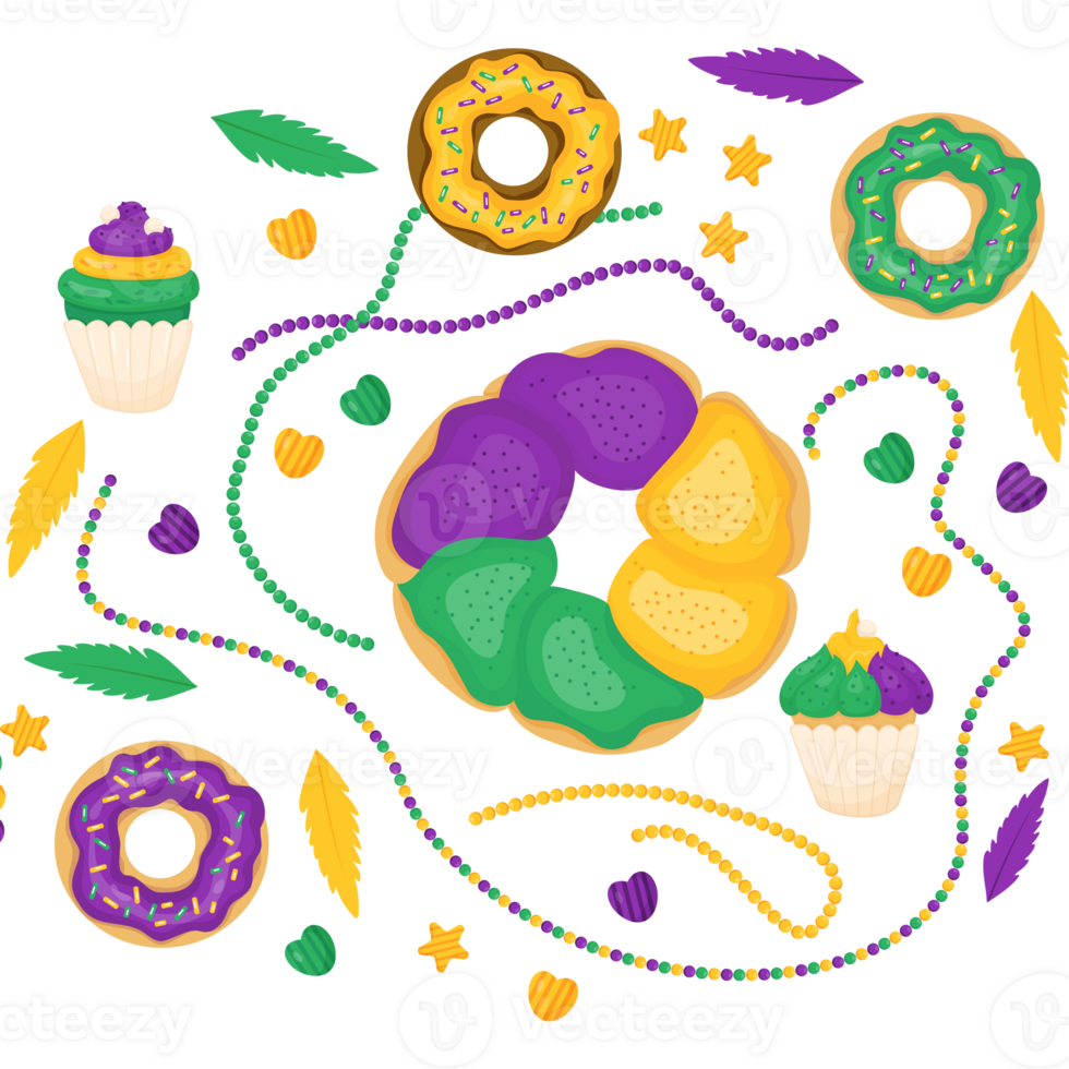 King Cake. Festive baked png