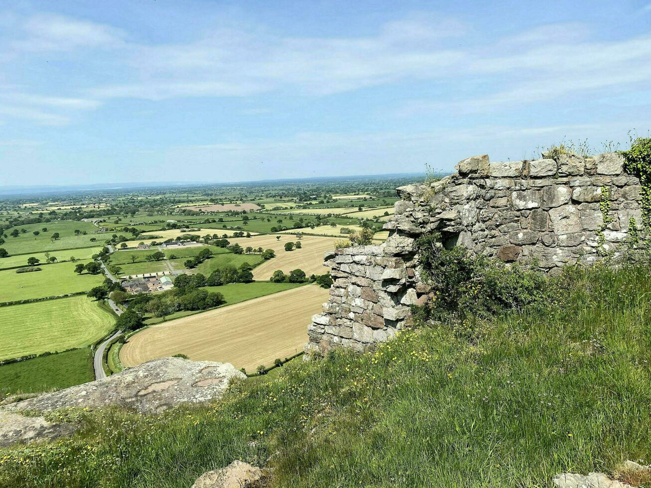 Cheshire in the UK in May 2023. A view of Beeston Castle on a sunny day photo