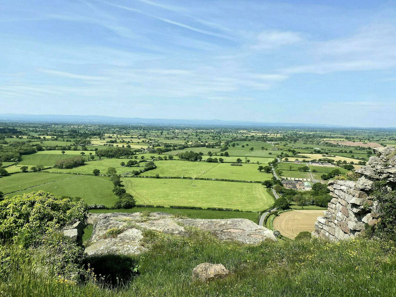 Cheshire in the UK in May 2023. A view of Beeston Castle on a sunny day photo