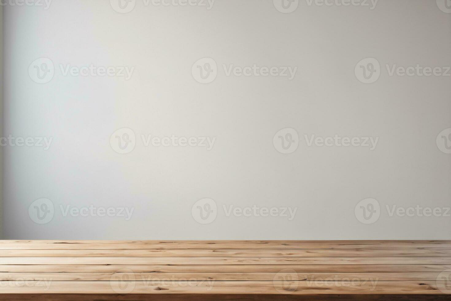 AI generated Empty Wooden Table with White Background AI Generated photo