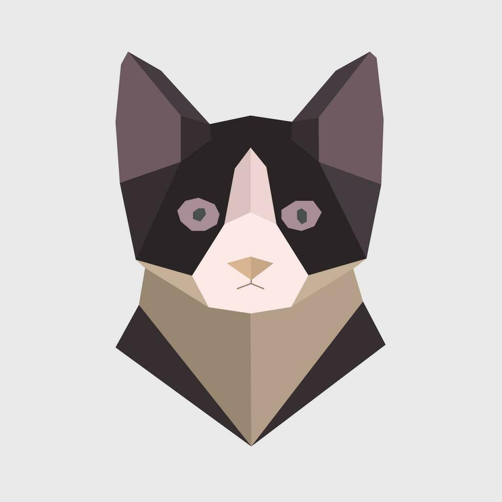 Low poly cat illustration vector