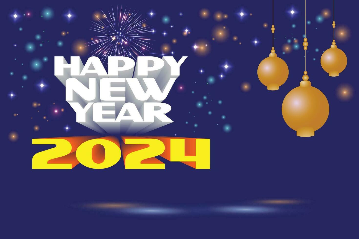 contento nuevo año 2024 diseño vector