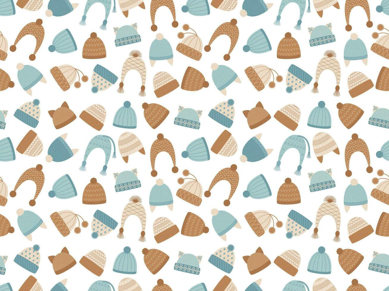 Pattern different hats vector