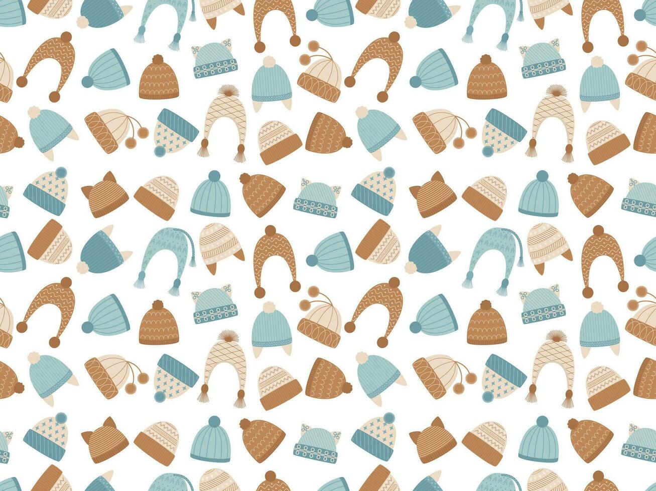 Pattern different hats vector