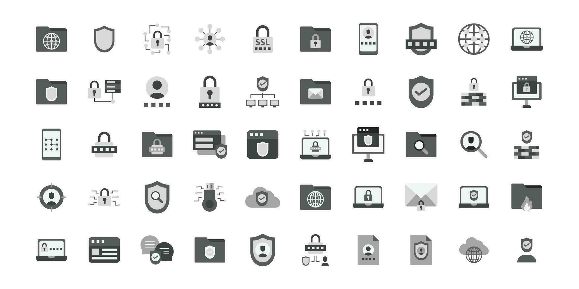 ciber datos seguridad para sitio web, ui ux básico, símbolo, presentación, gráfico recursos vector