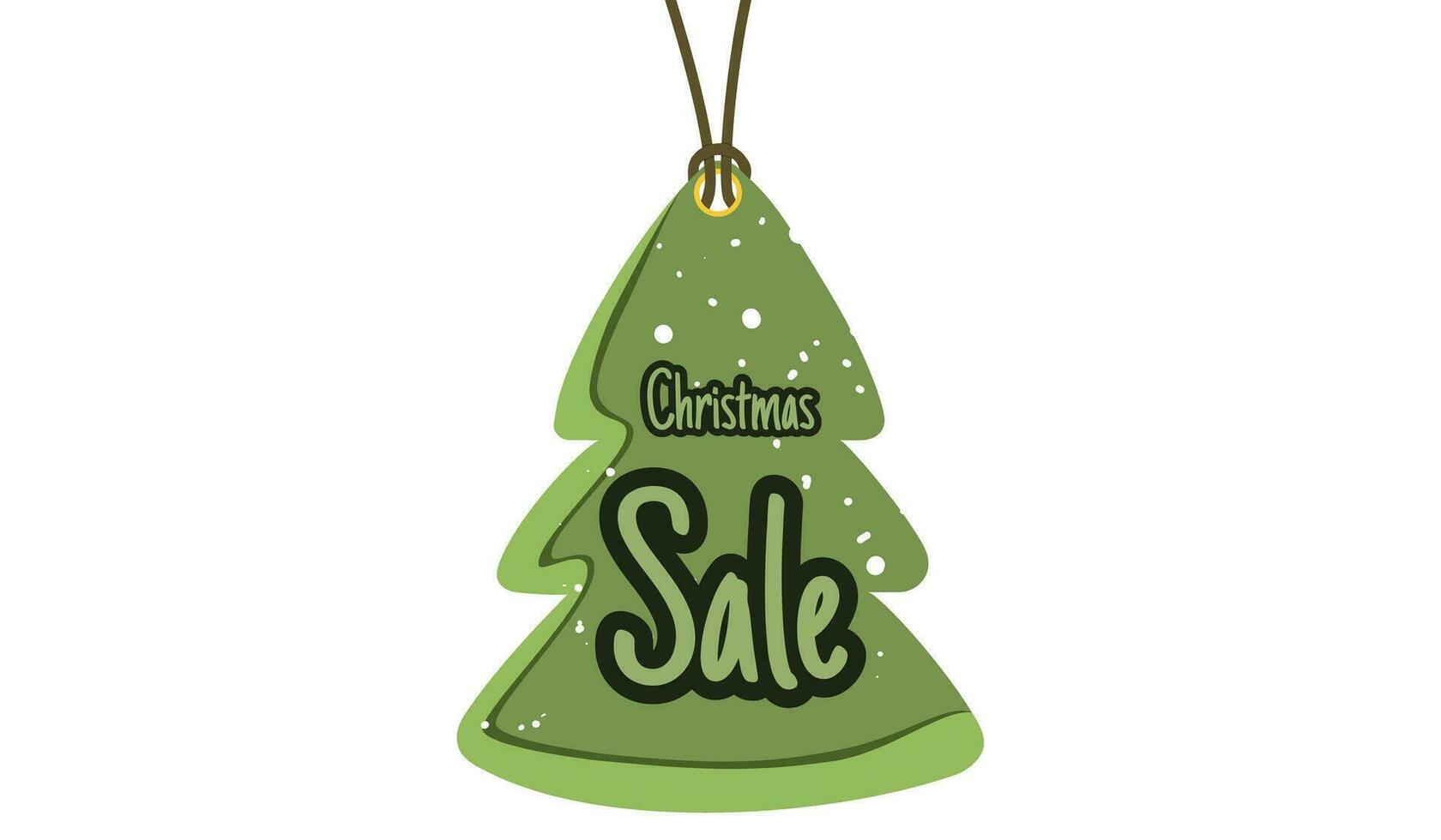 Green Christmas sale price tag in the shape of a pine tree. vector